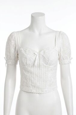 NEW KESTAN alexis short sleeve top in white